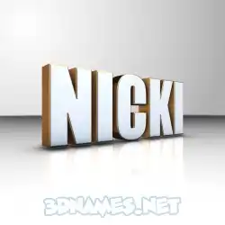 nicki in White'n'Gold style - 3D name wallpaper
