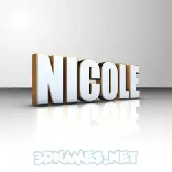 nicole in White'n'Gold style - 3D name wallpaper