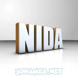 nida in White'n'Gold style - 3D name wallpaper