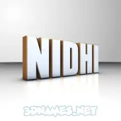 nidhi in White'n'Gold style - 3D name wallpaper