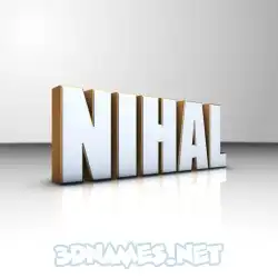 nihal in White'n'Gold style - 3D name wallpaper