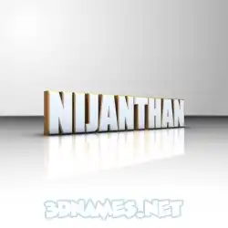 nijanthan in White'n'Gold style - 3D name wallpaper
