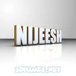 nijeesh in White'n'Gold style - 3D name wallpaper