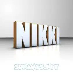 nikki in White'n'Gold style - 3D name wallpaper
