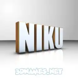 niku in White'n'Gold style - 3D name wallpaper