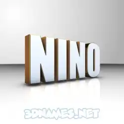nino in White'n'Gold style - 3D name wallpaper