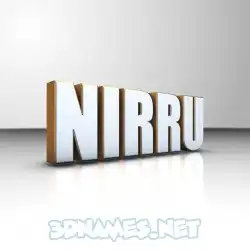 nirru in White'n'Gold style - 3D name wallpaper