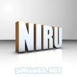 niru in White'n'Gold style - 3D name wallpaper