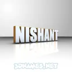 nishant in White'n'Gold style - 3D name wallpaper