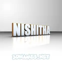 nishitha in White'n'Gold style - 3D name wallpaper