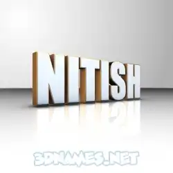 nitish in White'n'Gold style - 3D name wallpaper
