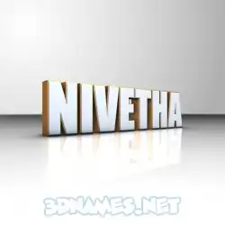 nivetha in White'n'Gold style - 3D name wallpaper