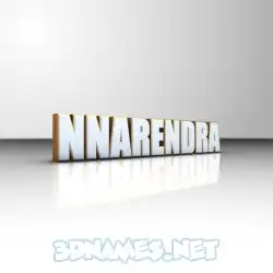 nnarendra in White'n'Gold style - 3D name wallpaper