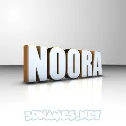 noora in White'n'Gold style - 3D name wallpaper