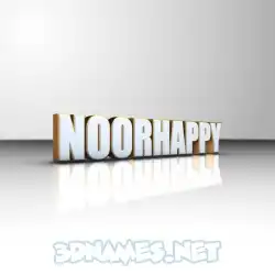 noorhappy in White'n'Gold style - 3D name wallpaper