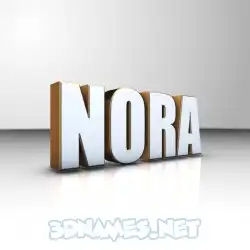 nora in White'n'Gold style - 3D name wallpaper