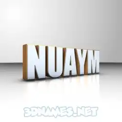 nuaym in White'n'Gold style - 3D name wallpaper