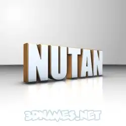 nutan in White'n'Gold style - 3D name wallpaper
