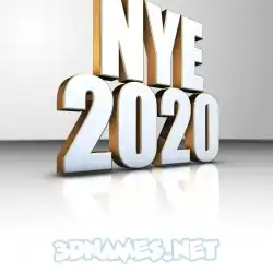 nye 2020 in White'n'Gold style - 3D name wallpaper