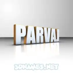 parvaj in White'n'Gold style - 3D name wallpaper