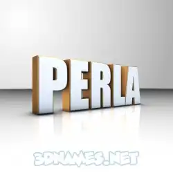 perla in White'n'Gold style - 3D name wallpaper