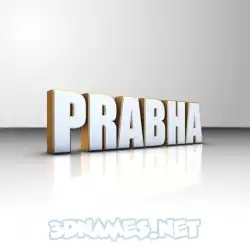 prabha in White'n'Gold style - 3D name wallpaper