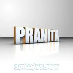 pranita in White'n'Gold style - 3D name wallpaper