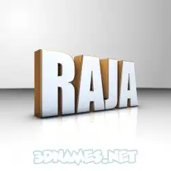 raja in White'n'Gold style - 3D name wallpaper