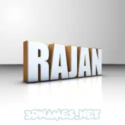 rajan in White'n'Gold style - 3D name wallpaper