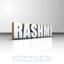 rashmi in White'n'Gold style - 3D name wallpaper