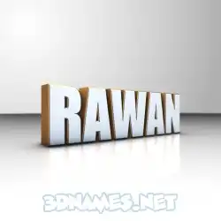 rawan in White'n'Gold style - 3D name wallpaper