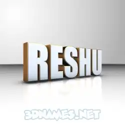 reshu in White'n'Gold style - 3D name wallpaper