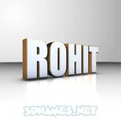 rohit in White'n'Gold style - 3D name wallpaper