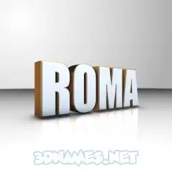 roma in White'n'Gold style - 3D name wallpaper