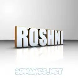 roshni in White'n'Gold style - 3D name wallpaper
