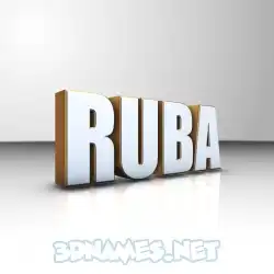 ruba in White'n'Gold style - 3D name wallpaper