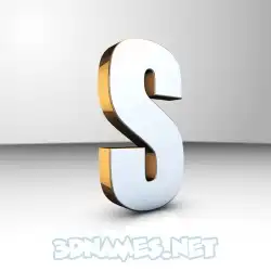 s in White'n'Gold style - 3D name wallpaper