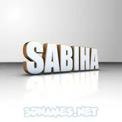 sabiha in White'n'Gold style - 3D name wallpaper