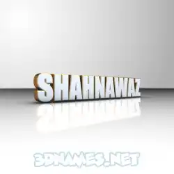 shahnawaz in White'n'Gold style - 3D name wallpaper