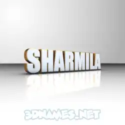 sharmila in White'n'Gold style - 3D name wallpaper
