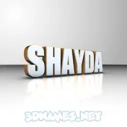 shayda in White'n'Gold style - 3D name wallpaper