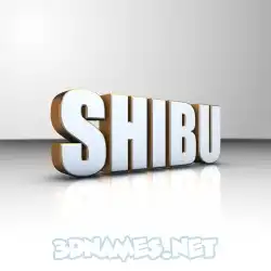 shibu in White'n'Gold style - 3D name wallpaper