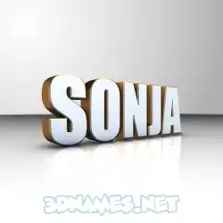 sonja in White'n'Gold style - 3D name wallpaper