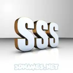 sss in White'n'Gold style - 3D name wallpaper