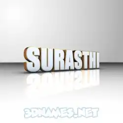 surasthi in White'n'Gold style - 3D name wallpaper