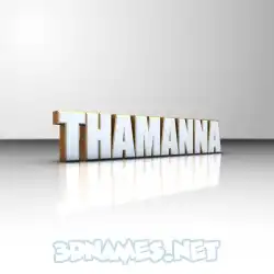 thamanna in White'n'Gold style - 3D name wallpaper