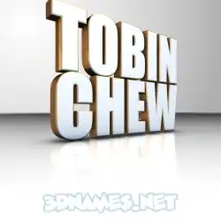 tobin chew in White'n'Gold style - 3D name wallpaper