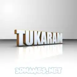 tukaram in White'n'Gold style - 3D name wallpaper