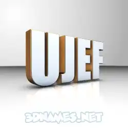 ujef in White'n'Gold style - 3D name wallpaper