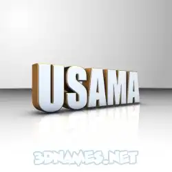 usama in White'n'Gold style - 3D name wallpaper